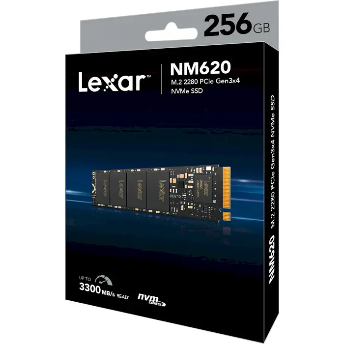 Накопитель SSD Lexar m.2 NVMe 256GB NM620 PCIe 3.0 250 240 (LNM620X256G-RNNNG) - фото 3