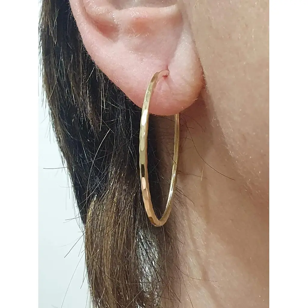 Золоті сережки-кільця Favoritum з алмазною гранню. 210006_А_Л - фото 2