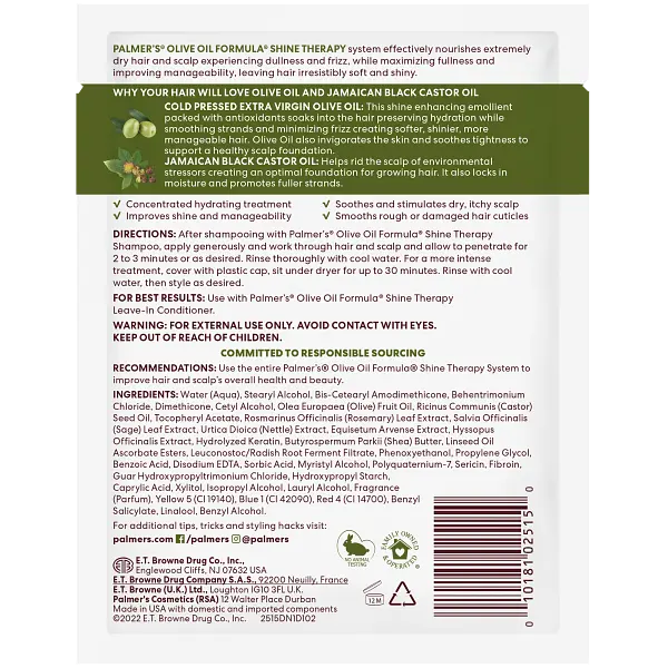 Глибокий кондиціонер Palmer's Olive Oil Formula Shine Therapy 60 мл - фото 2