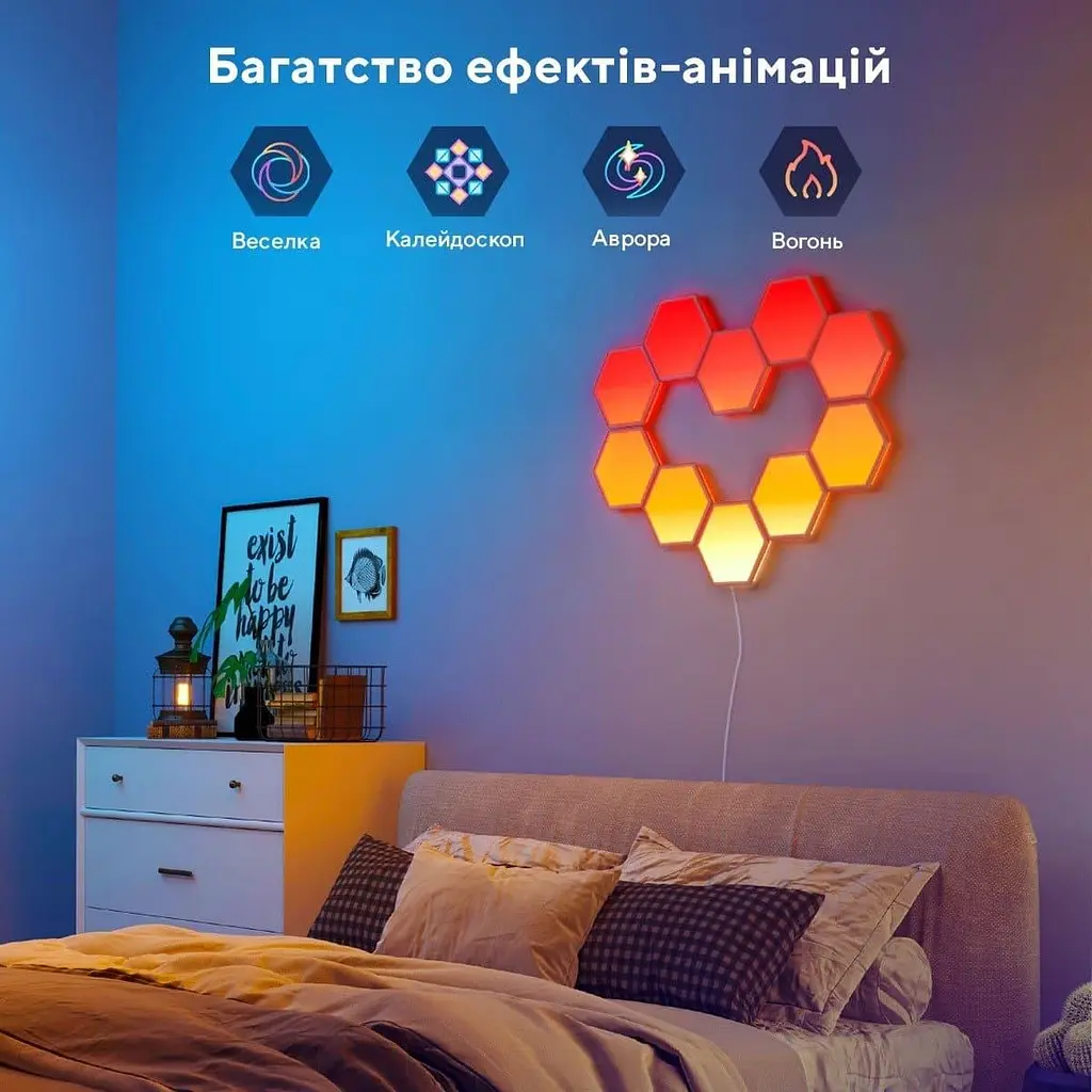 Набор настенных светильников Govee H6061 Glide Hexa Light Panels RGB белый 10 шт. - фото 2