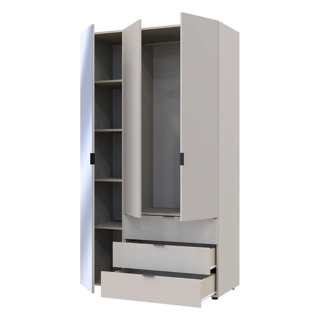 Шафа для одягу Doros Гелар Кашемір 2ДСП/Дзеркало 116.5х49.5х203.4 (80737655) - фото 2