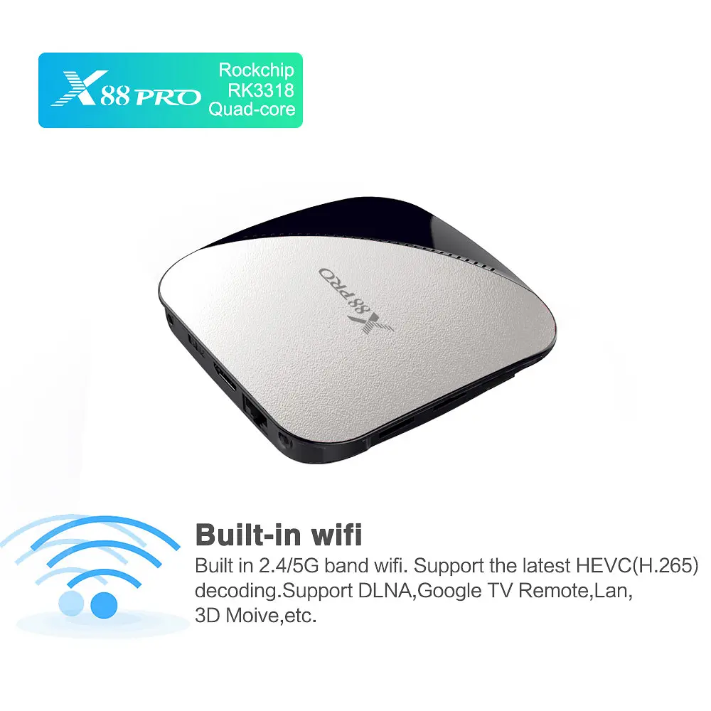 Android TV приставка Rockchip TV Box X88 Pro |RK3318, 4GB RAM, 64GB ROM| - фото 6