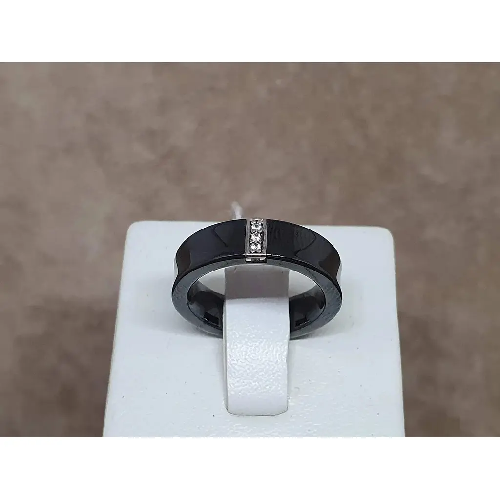 Срібне кільце Aurora з керамікою і фіанітами. С1140Ч 17,5 - фото 3