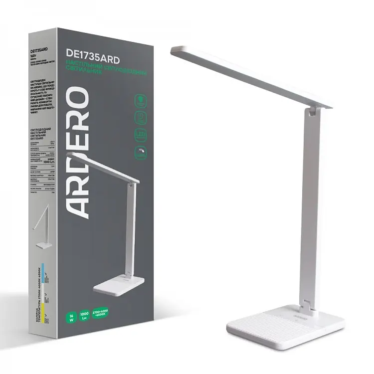 Світлодіодний настільний світильник Ardero DE1735ARD 16 Вт білий (80031) - фото 2
