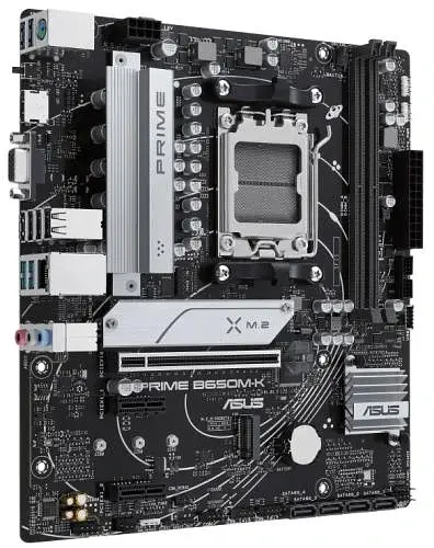 Материнська плата AM5 Asus PRIME B650M-K, B650, 2xDDR5, Int.Video (CPU), 4xSATA3, 2xM.2, 1xPCI-E 4.0 x16, 2xPCI-E 4.0 x1, Realtek 7.1, Realtek 2.5Gb, 6xUSB3.2/6xUSB2.0, VGA/HDMI, MicroATX - фото 3