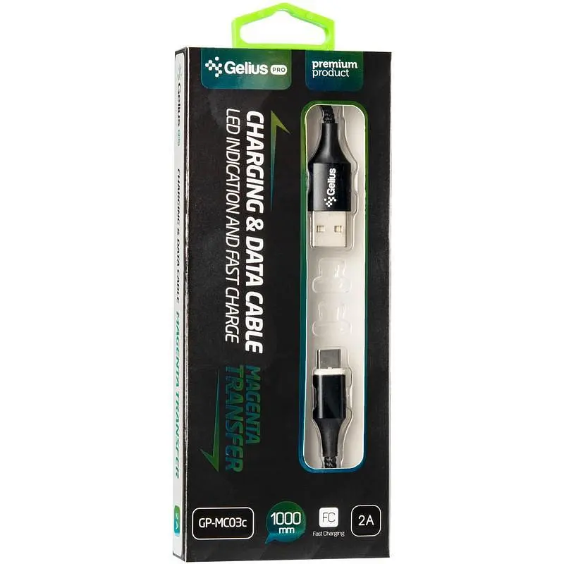 USB кабель Gelius Pro Magenta Transfer GP-MC-03m MicroUSB Black - фото 5