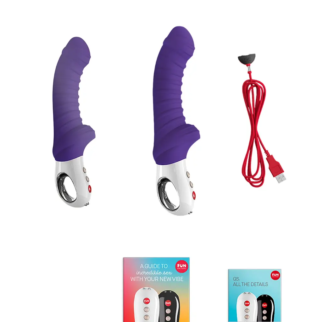 Вібратор для точки G Fun Factory TIGER violet, ребристий, підходить для анальної стимуляції - фото 6