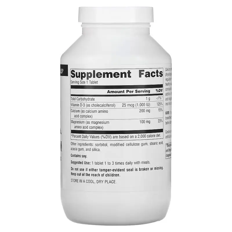 Вітаміни та мінерали Source Naturals Calcium & Magnesium 300 mg, 250 таблеток - фото 2