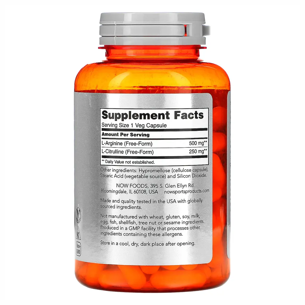 Аргінін та Цитрулін Arginine 500мг Citrulline 250мг - 120 вег.капсул - фото 2