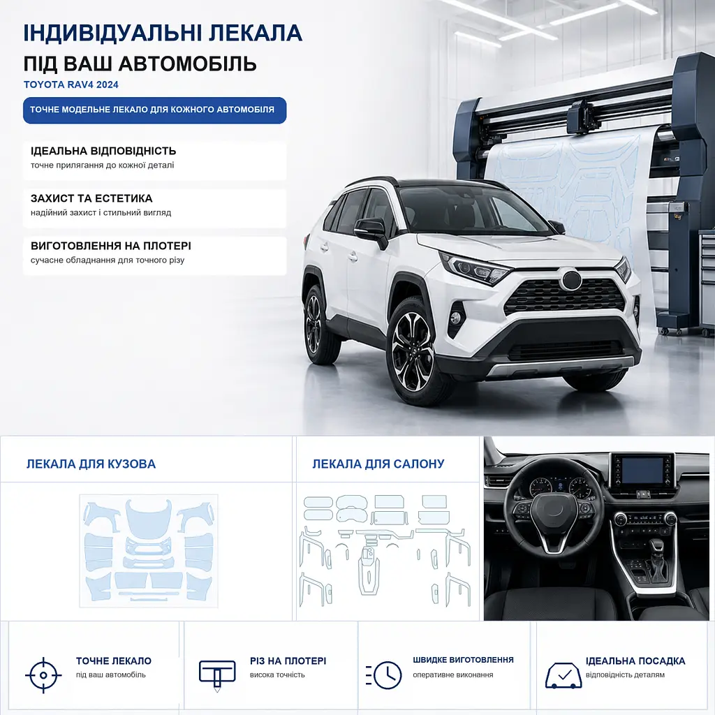 Набір Плівок захисних для салону Toyota RAV4 V (XA50) 2018-2025 TPH (Кансолі Дисплея Ручок) Тип 1 - фото 3
