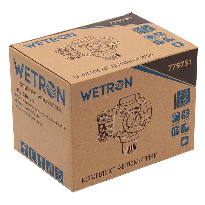 Комплект автоматики 1.4-2.8 бар 1"F×1"M×1"F WETRON SK-9.1 (779751) - фото 8