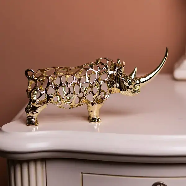 Декоративна фігурка Yiwu Rhinoceros 23х6х10 см металева статуетка колекційна для дому декор на камін HP-7-22 - фото 5