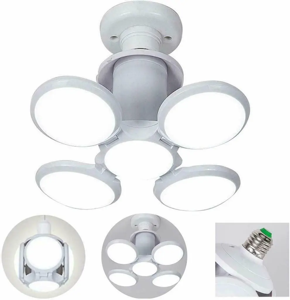 лампочка-люстра світлодіодна розкладна LED-лампа 40 Вт 220 В E27 Football UFO Lamp біла - фото 4