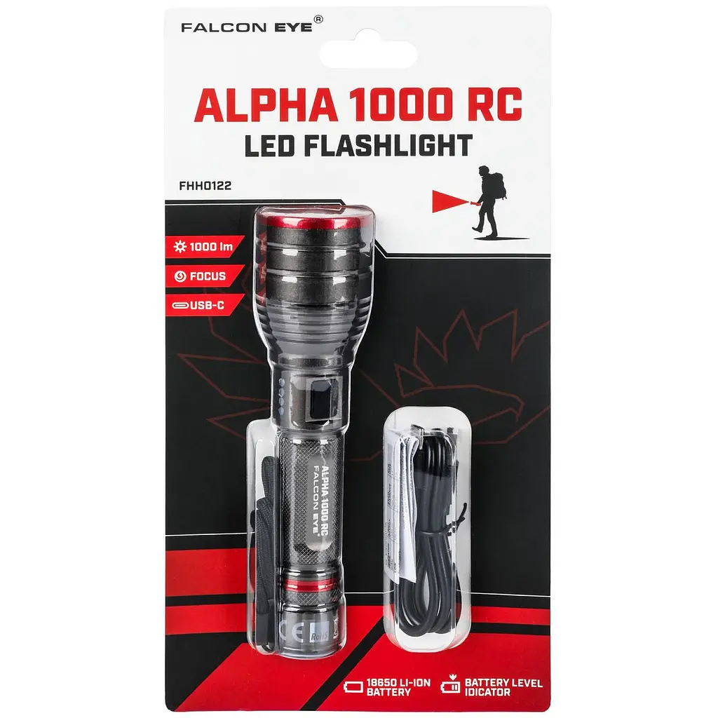 Ліхтар тактичний Falcon Eye Alpha 1000 RC (1000 Lm) Focus Rechargeable Type-C (FHH0122) - фото 5