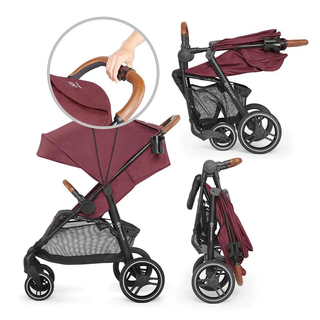 Прогулочная коляска Kinderkraft Grande LX Burgundy - фото 9