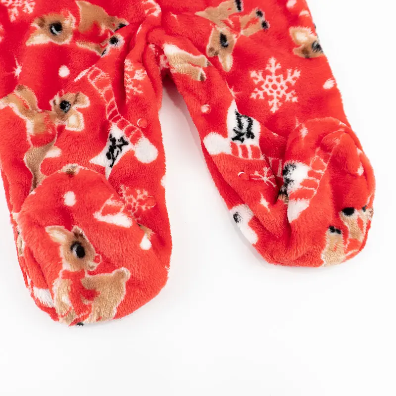 Новорічний теплий чоловічок для новонароджених Christmas Fawn зріст 56 см (0 - 1 місяць) Malena Червоний з принтом - фото 4