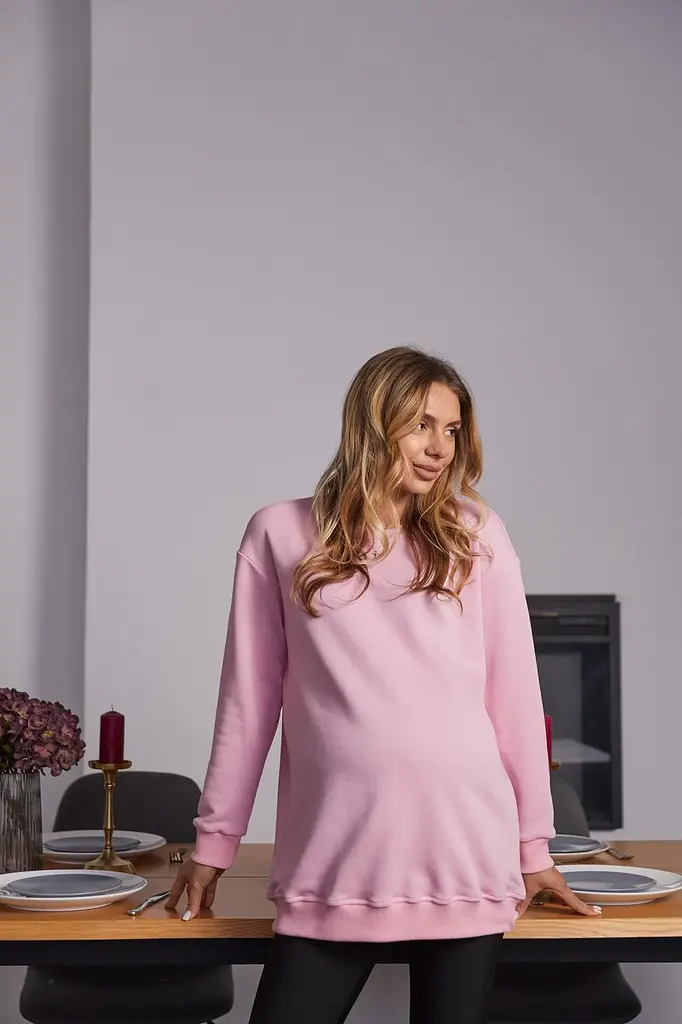 Світшот для майбутніх мам з секретом годування Santa Fe L-XL (46-48) Lullababe Рожевий - фото 6