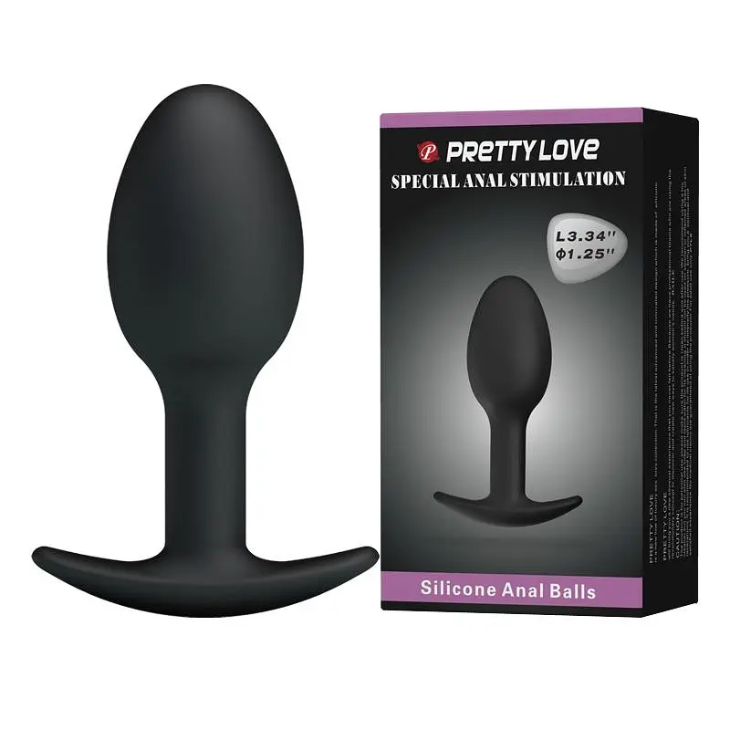 Анальна пробка Pretty Love Silicone Anal Plug 8.4 см (чорний) - фото 8