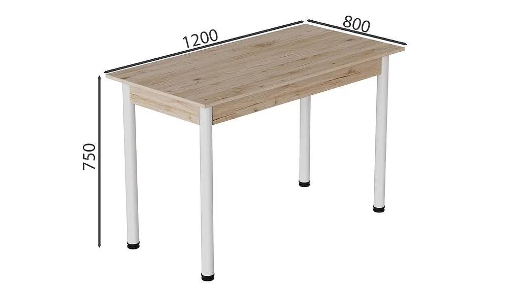 Стол кухонный Ferrum-decor Бенита 75x120x80 Белый ДСП Сан-Марино 16мм (FRD-105647) - фото 4