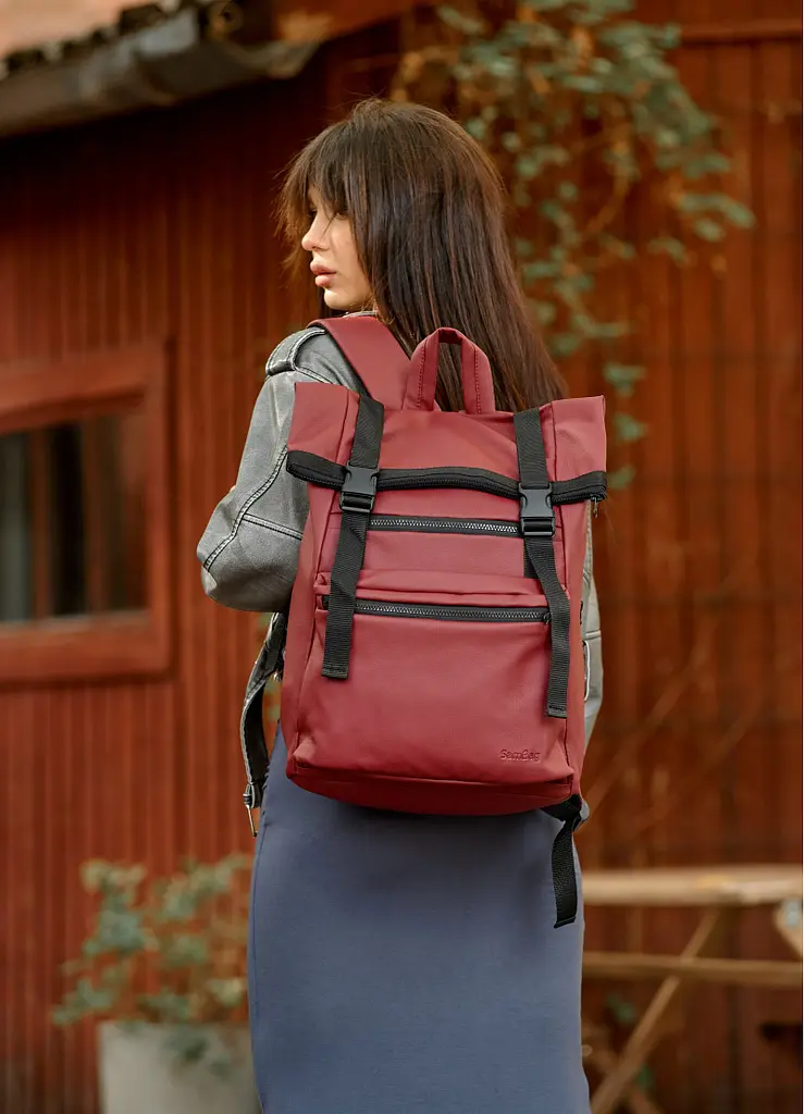 Жіночий рюкзак ролл Sambag Roll Top Zard бордо 41 x 30 x 16 см (24238005) - фото 5