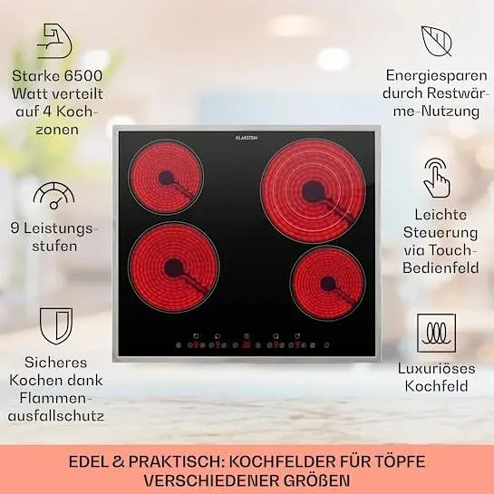 Встраиваемая варочная панель Klarstein Virtuosa 4 зоны (10035551) - фото 2
