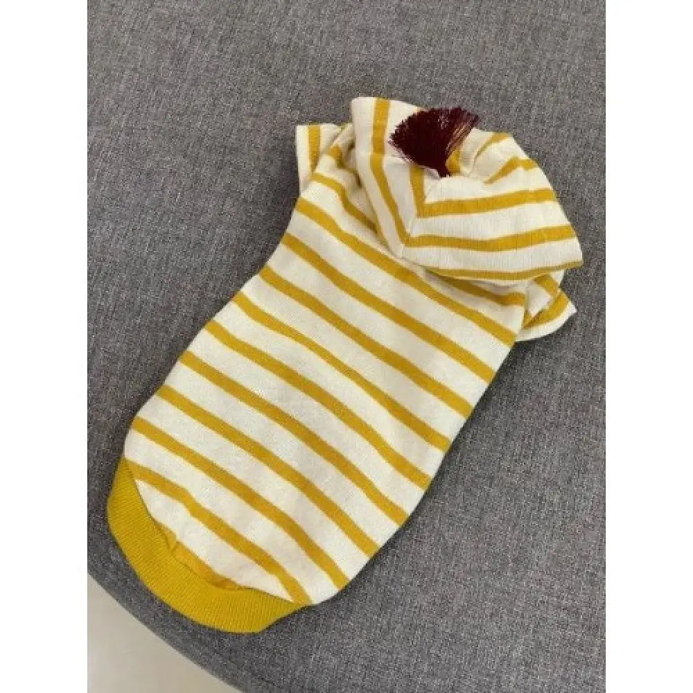 Легка толстовка для собак з капюшоном, без рукавів у смужку Strie Hoody жовта M Boris House zoo0006118