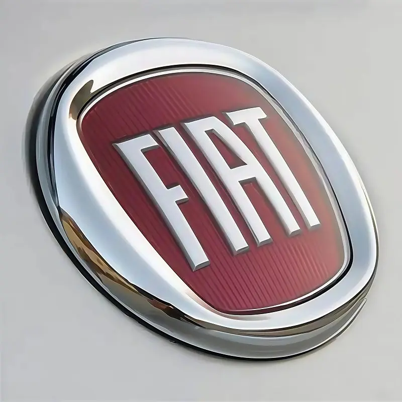 Емблема Fiat Червона Хром D=95 мм на скотчі - фото 2