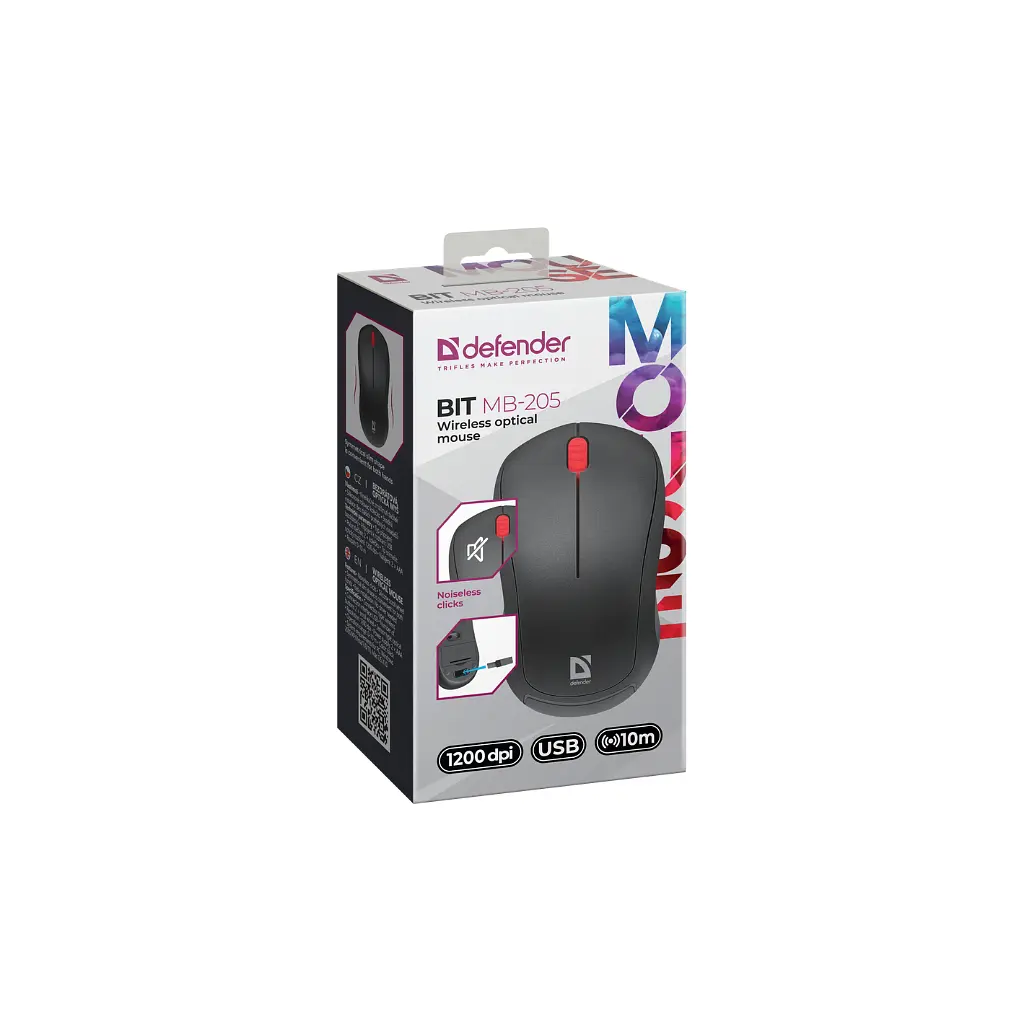 Мышка Defender Bit MB-205 Silent Wireless Black (52205) - фото 5