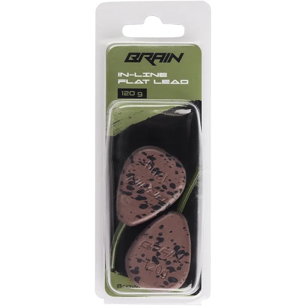 Грузило Brain In-Line Flat Lead 120g 2шт/уп Brown - фото 2