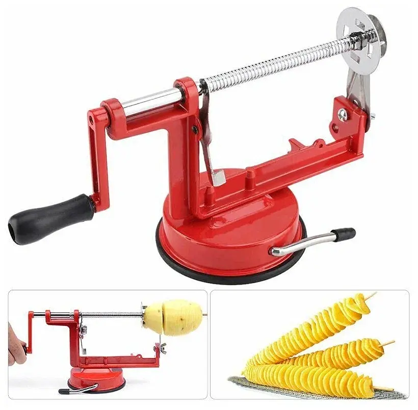 Машинка для різання картоплі спіраллю SPIRAL POTATO SLICER апарат для нарізування картоплі для чіпсів - фото 5