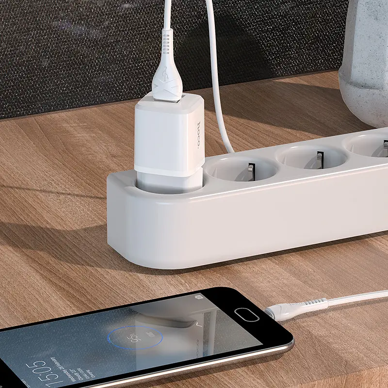 Зарядное устройство Hoco N8 Briar dual port charger set с кабелем Micro USB - 2USB белое - фото 6