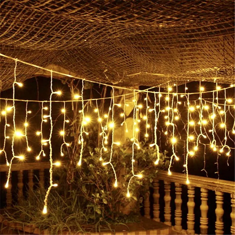 Гірлянда вулична Starlight бахрома біле/жовте світло Flash 75 LED 2x0.7 м (57267) - фото 9