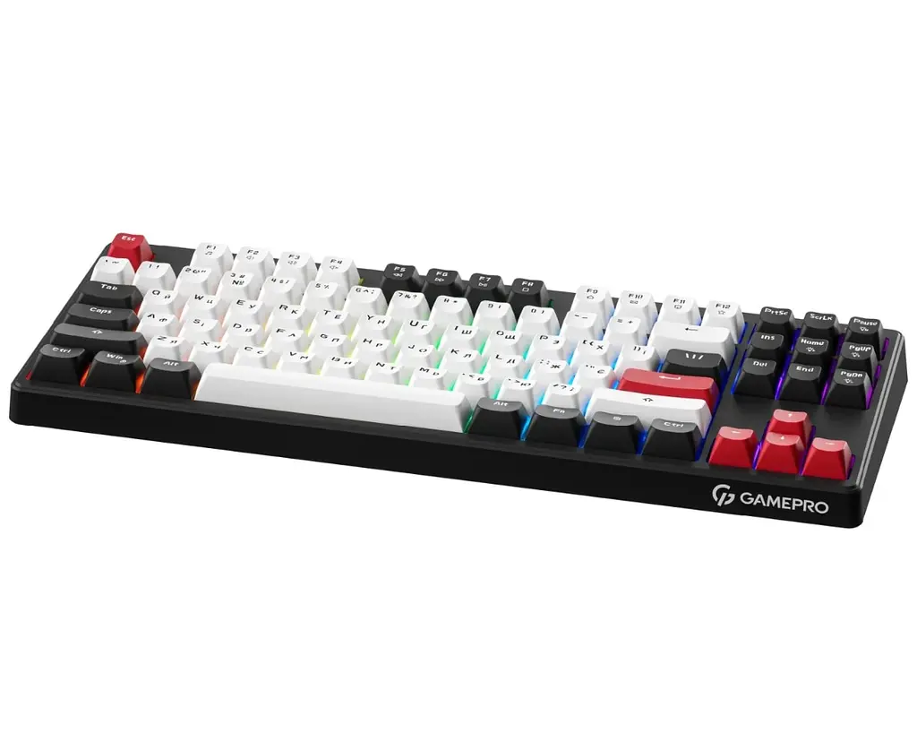 Клавіатура ігрова мембранна GamePro GK-580USB Black-White Rainbow LED - фото 3