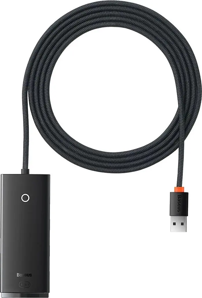 Концентратор - USB-хаб Baseus Lite Series 4-Port USB-A HUB Adapter (USB-A to USB 3.0*4) 2 метри чорний WKQX030201