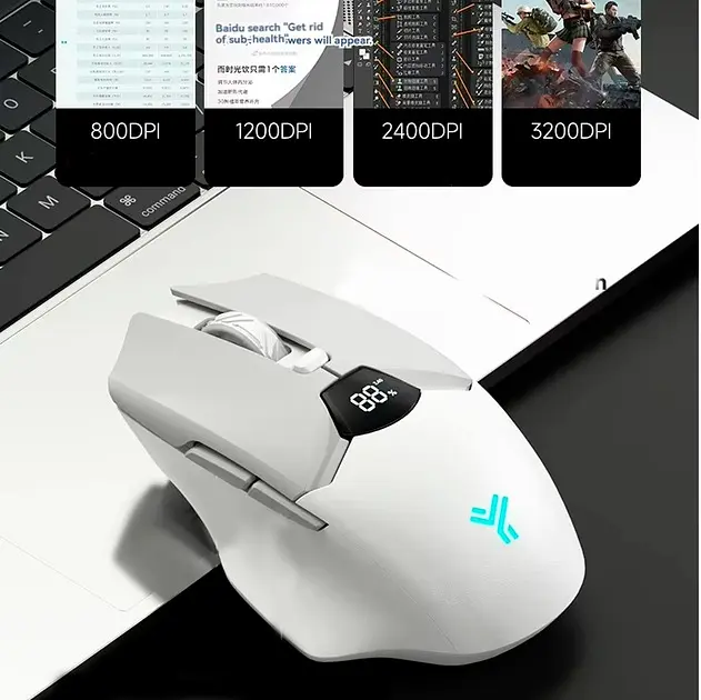 Мишка Бездротова Ігрова SX01 600 мАг Bluetooth DPI для Пк і ноутбуків Біла  - фото 7