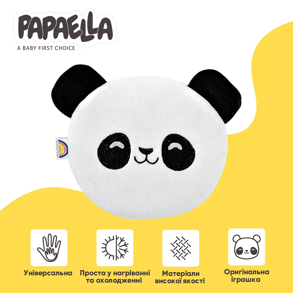 Подушка-грелка Papaella Панда с семенами льна 18х16 см белый (8-33270 белый) - фото 3