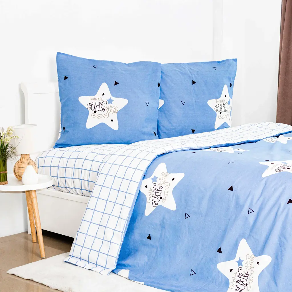 Постільна білизна ТЕП Soft Dreams Twinkle Stars 70x70 євро блакитна - фото 3