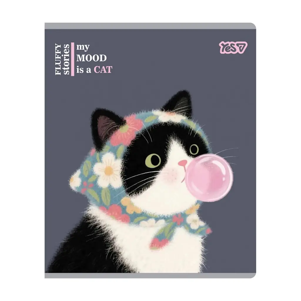 Зошит Yes My mood is a cat А5 12 аркушів лінія (768605), в асортименті - фото 5