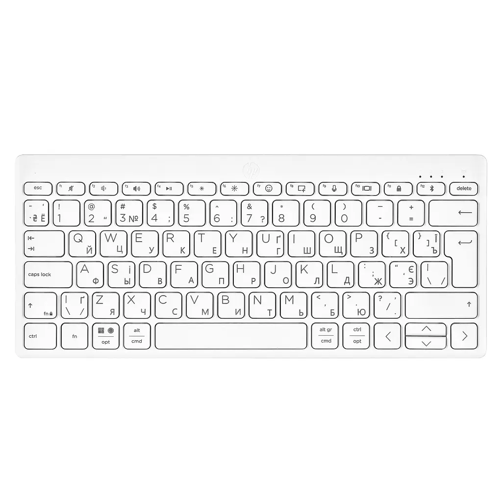 Клавиатура мембранная 350 Compact Multi-Device, 78key, BT, EN/UK, белый HP teh0013884 - фото 2