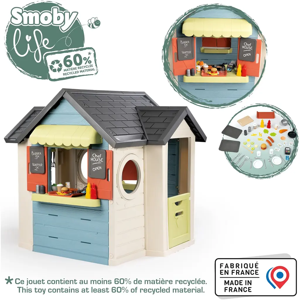 Будинок Smoby Life Шеф Хауз з кухнею, касою та аксесуарами 125х132х135 см (7600810407) - фото 5