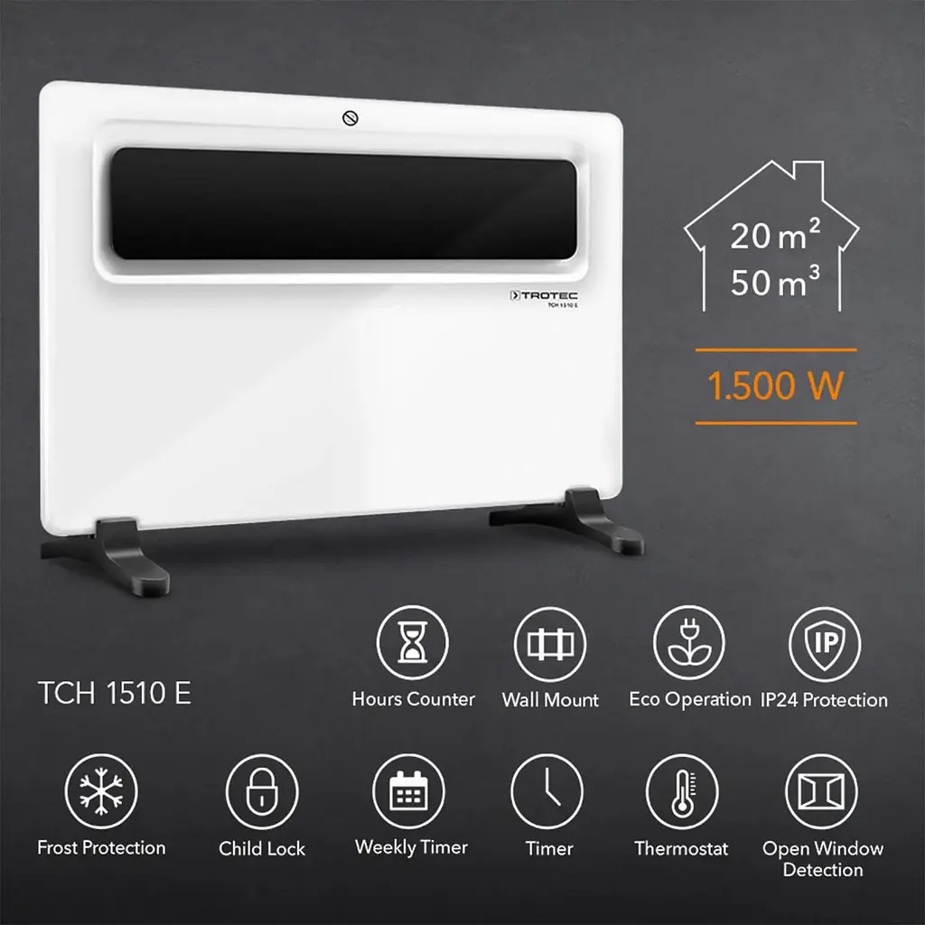 Конвектор Trotec TCH 1510 E 1500W White (1410000529) - фото 4