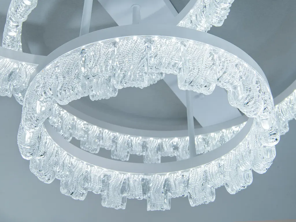 Стельова декоративна LED-люстра Diasha MX78205/500+400+300WH, потрійні акрилові кільця, 103W - фото 5