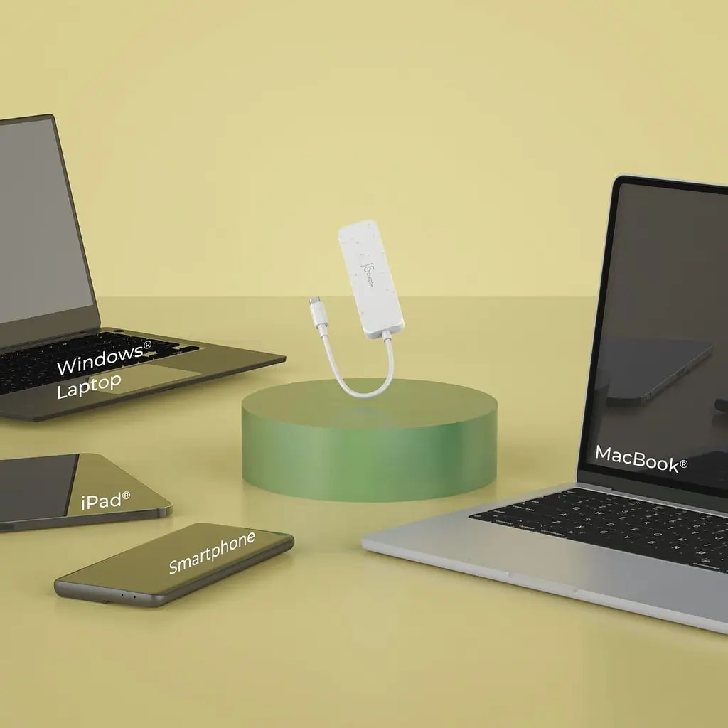 USB-Хаб j5create JCH345EW-N USB-C на 4 USB-С, Білий (JCH345EW-N) - фото 5