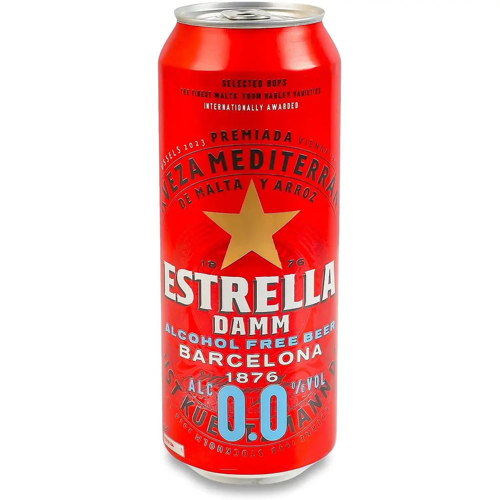 Пиво Estrella Damm Alcohol Free світле безалкогольне з/б 0.5л - фото 2