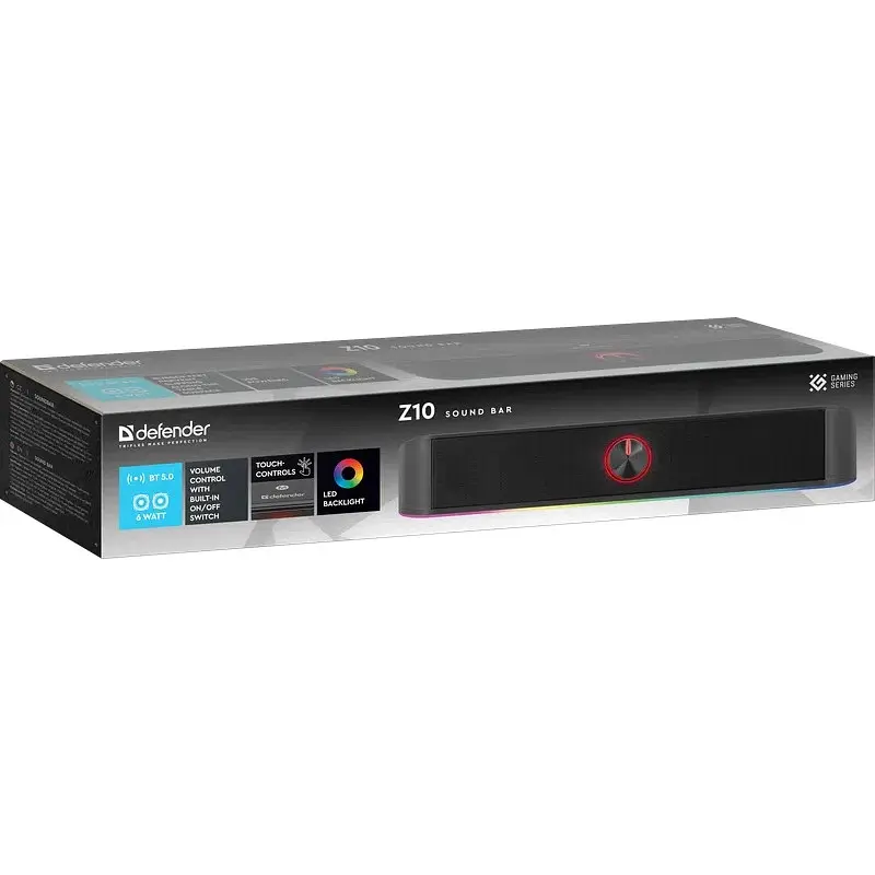 Акустична система 2.0 Defender Саундбар Z10 6Вт, Bluetooth/USB, LED чорна - фото 7