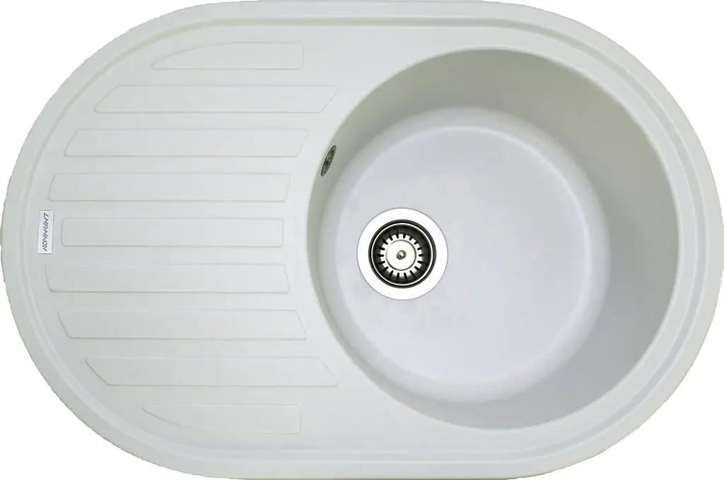 Кухонна мийка Adamant ELLIPSIS біла 765x495x200 мм, з крилом 76,5 см