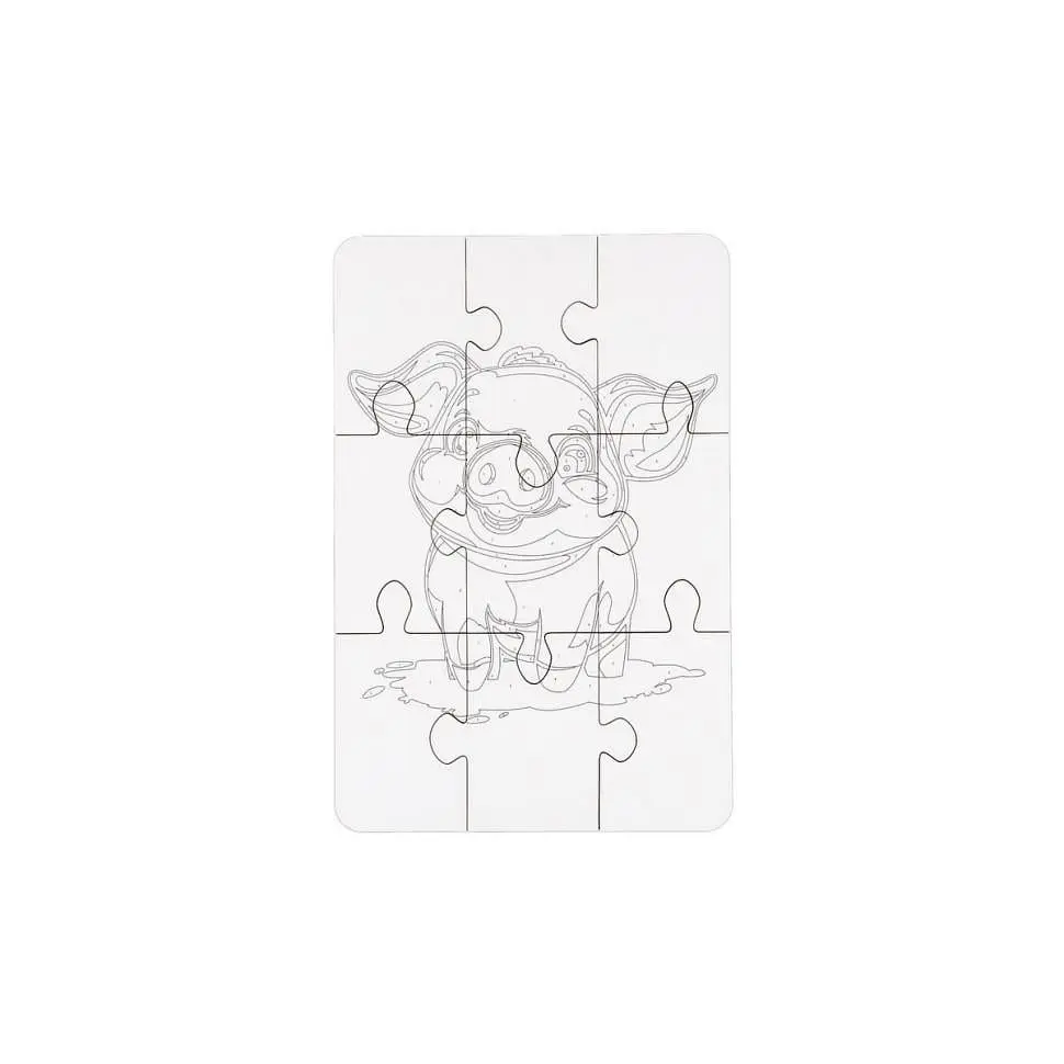 Пазли дерев'яні PuzzleOK Розмальовка Поросятко A5 з пензликом та фарбами (IP-177-P-28) - фото 4