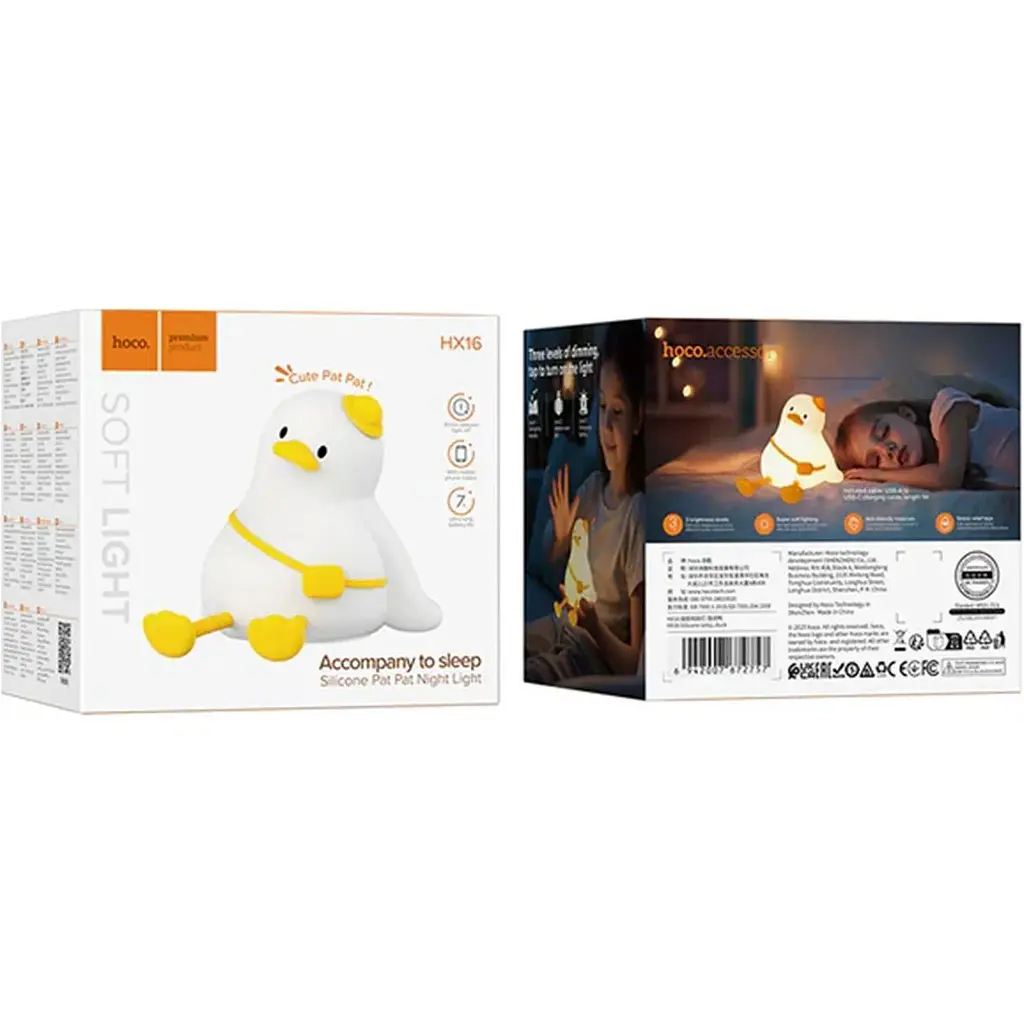 Ночной светильник Hoco HX16 Silicone lamp Duck [159421] - фото 4
