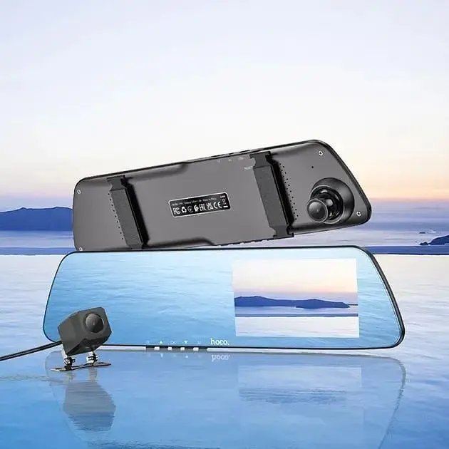 Відеореєстратор - дзеркало Hoco DV4 4.5-inch rearview mirror driving recorder (2 камери) - фото 7