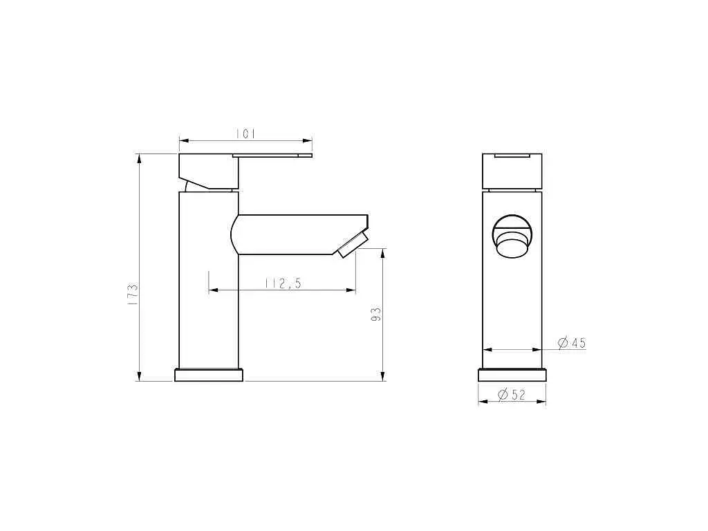 Змішувач Brinex на умивальник графіт низький Pure 001F (k35) BRIPUR001FGRP - фото 2